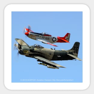 A1 Skyraider and P-51 Mustang Sticker